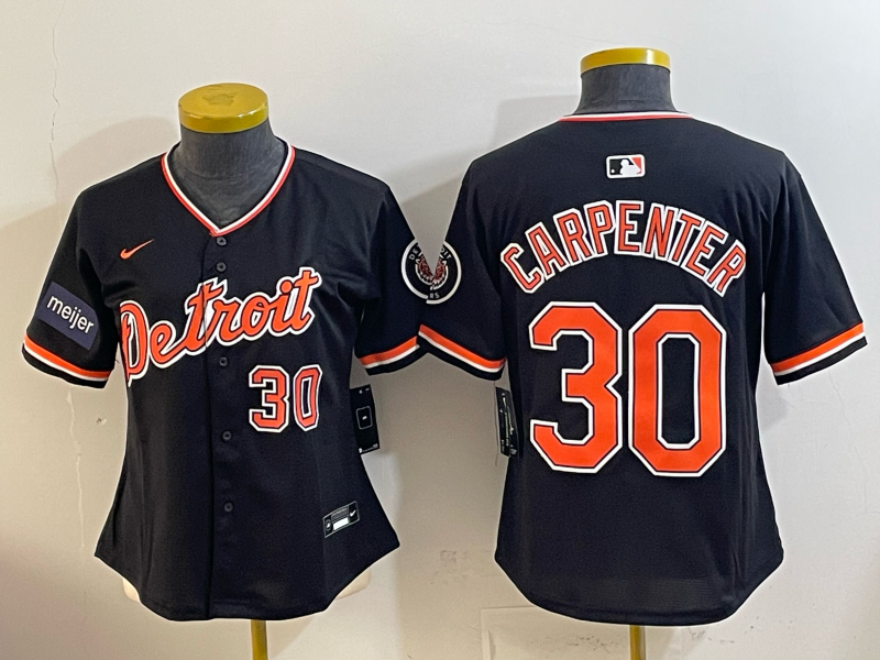 women Detroit Tigers #30 Carpenter black Nike 2026 MLB Jersey 0414001